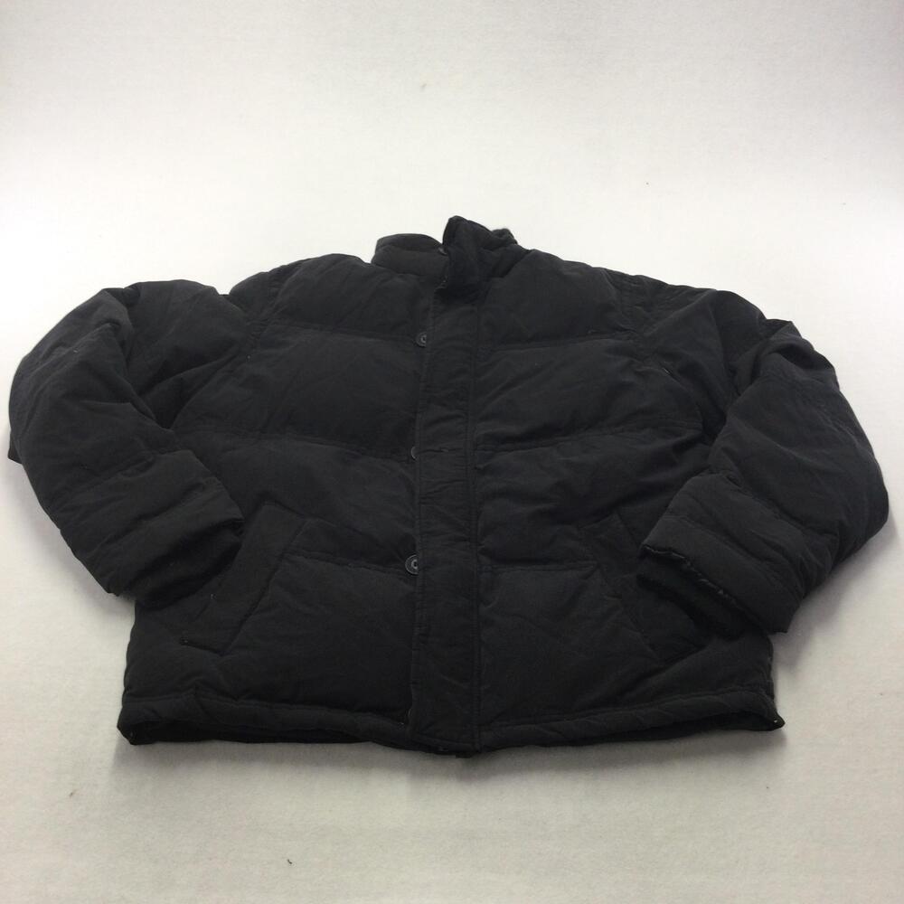 Aeropostale Jacket Mens 2XL Black Down Puffer Canvas Full Zip Insulated Winter